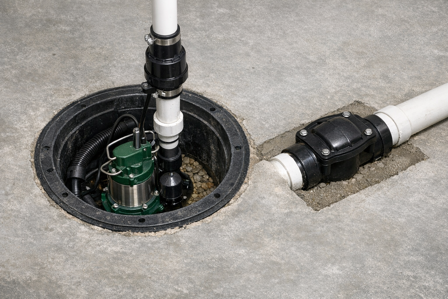 Protection contre les inondations (pompes et clapets)